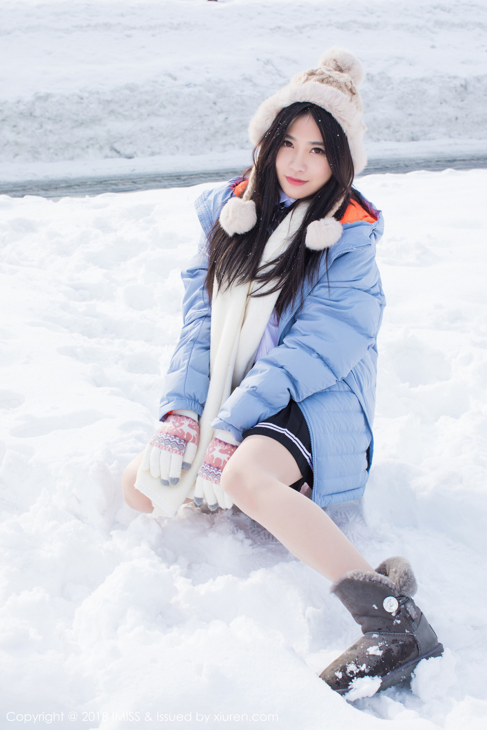 IMISS爱蜜社女神许诺Sabrina北海道旅拍户外雪地优雅气质妩媚迷人套图写真